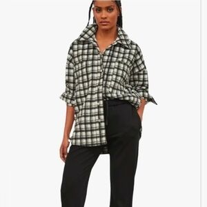 ATOIR Black White Check Flannel COMBAT Shirt Lots Of Pockets